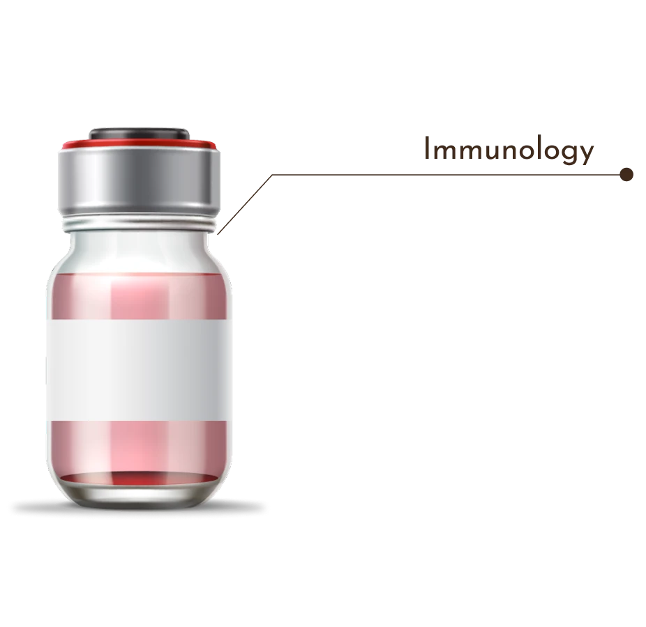 Injection bottle used in immunology treatments and vaccines